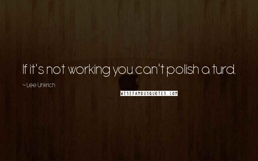 Lee Unkrich Quotes: If it's not working you can't polish a turd.