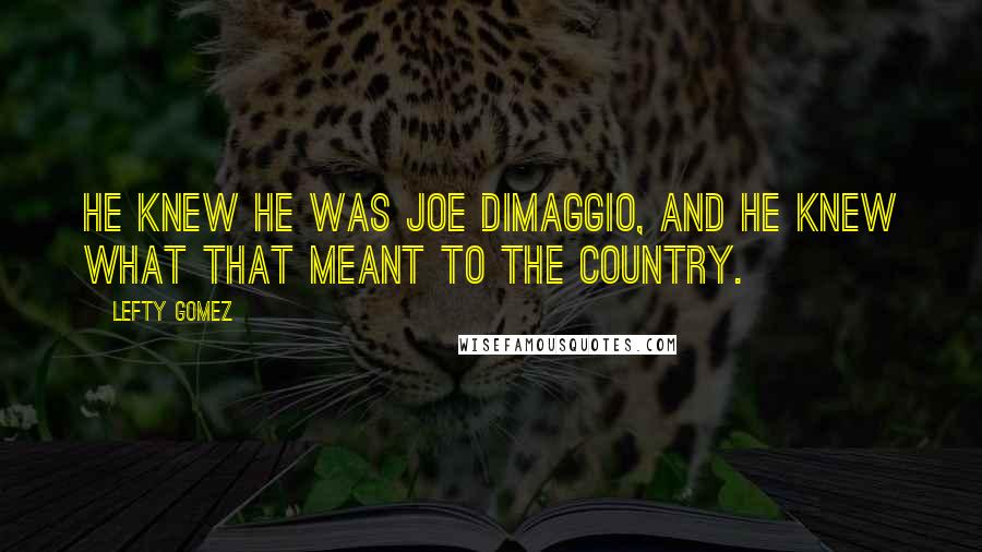 Lefty Gomez Quotes: He knew he was Joe DiMaggio, and he knew what that meant to the country.