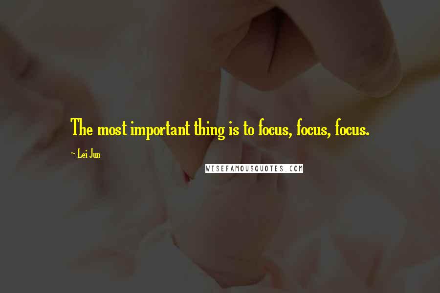 Lei Jun Quotes: The most important thing is to focus, focus, focus.