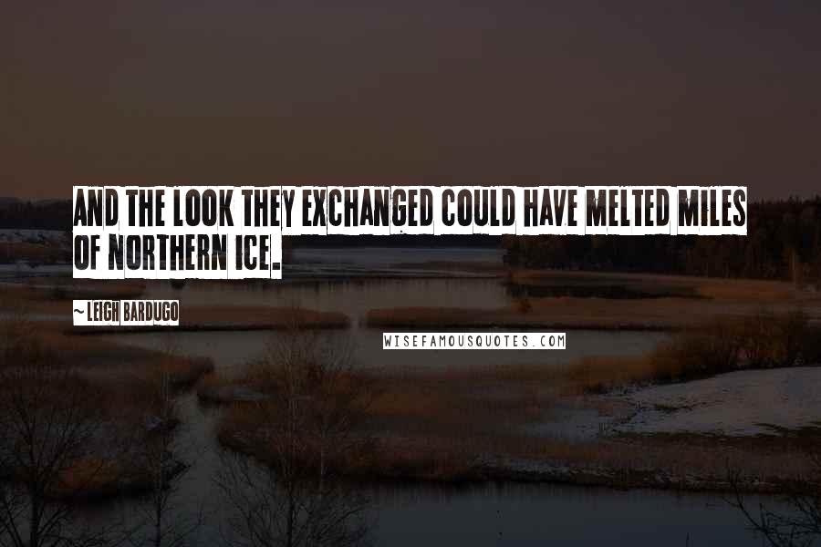 Leigh Bardugo Quotes: And the look they exchanged could have melted miles of northern ice.