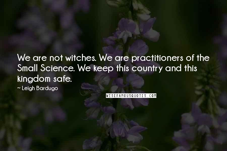 Leigh Bardugo Quotes: We are not witches. We are practitioners of the Small Science. We keep this country and this kingdom safe.