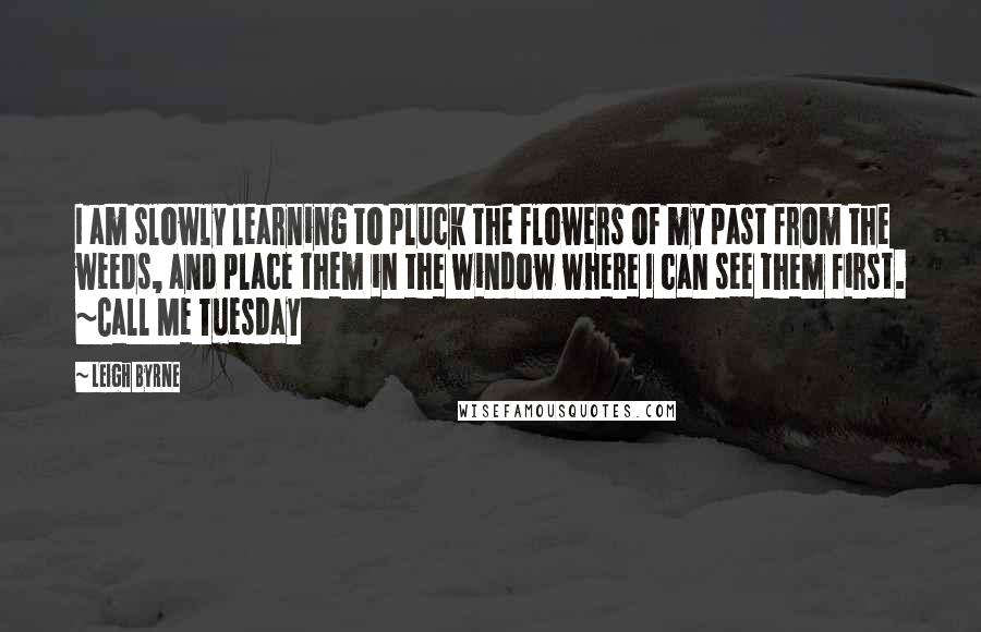 Leigh Byrne Quotes: I am slowly learning to pluck the flowers of my past from the weeds, and place them in the window where I can see them first. ~Call Me Tuesday