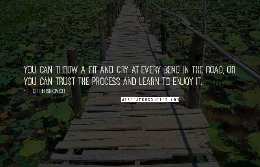 Leigh Hershkovich Quotes: You can throw a fit and cry at every bend in the road, or you can trust the process and learn to enjoy it.