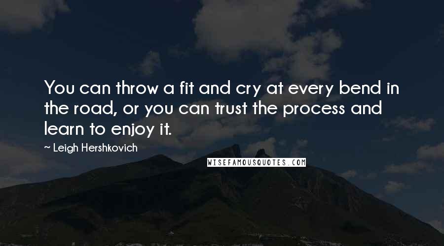 Leigh Hershkovich Quotes: You can throw a fit and cry at every bend in the road, or you can trust the process and learn to enjoy it.