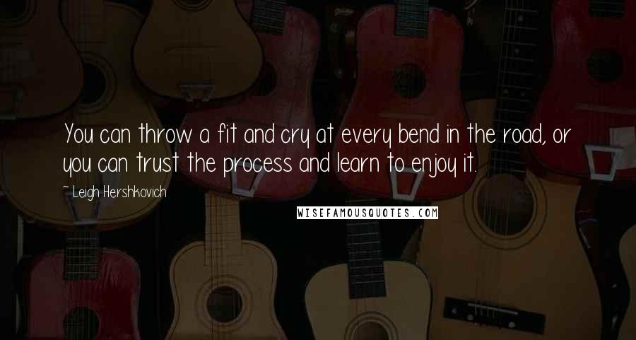 Leigh Hershkovich Quotes: You can throw a fit and cry at every bend in the road, or you can trust the process and learn to enjoy it.