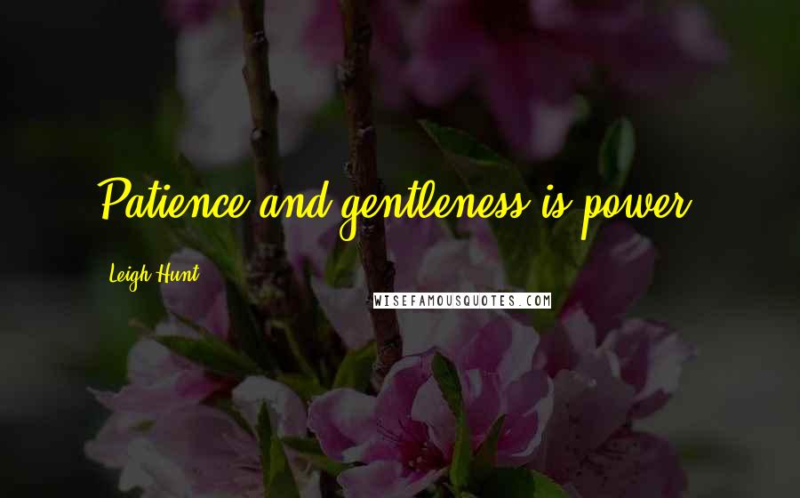 Leigh Hunt Quotes: Patience and gentleness is power.