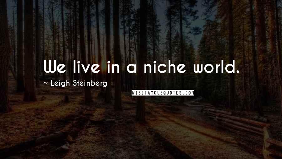 Leigh Steinberg Quotes: We live in a niche world.