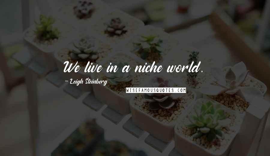 Leigh Steinberg Quotes: We live in a niche world.