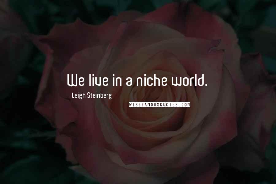 Leigh Steinberg Quotes: We live in a niche world.