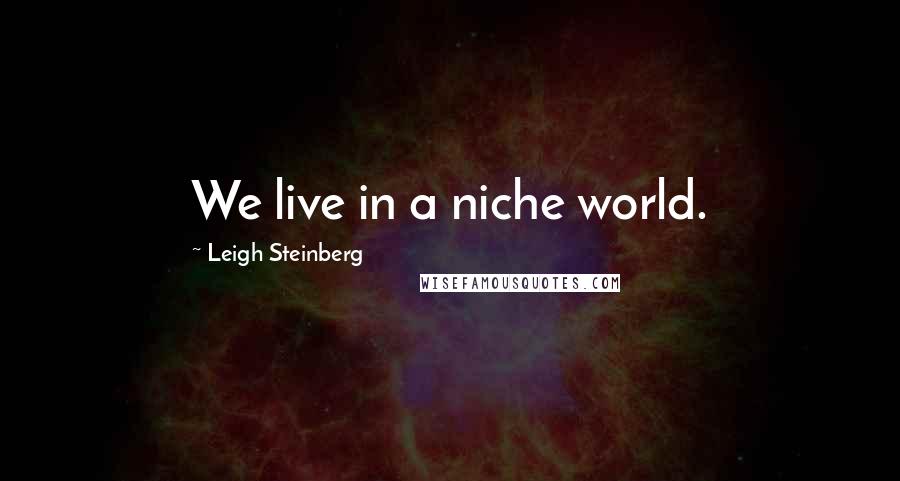 Leigh Steinberg Quotes: We live in a niche world.