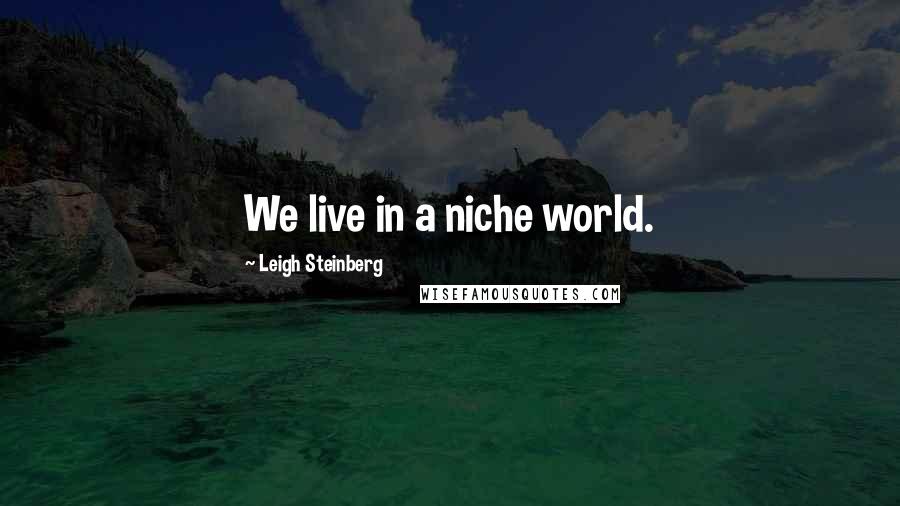 Leigh Steinberg Quotes: We live in a niche world.