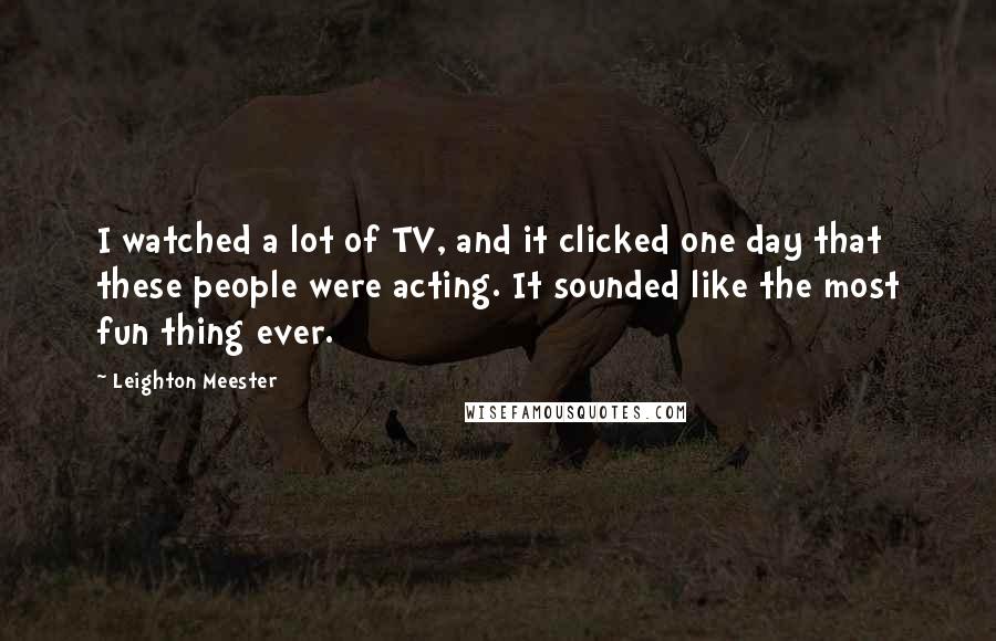 Leighton Meester Quotes: I watched a lot of TV, and it clicked one day that these people were acting. It sounded like the most fun thing ever.