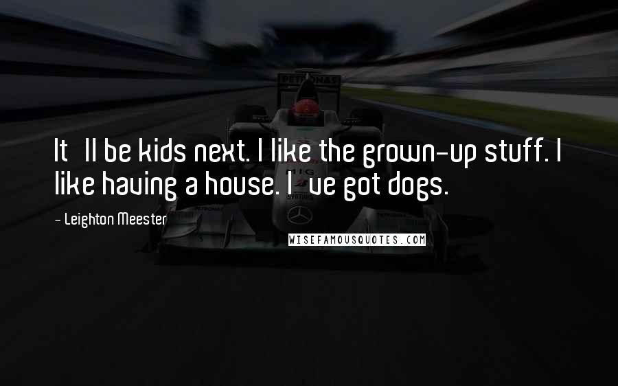 Leighton Meester Quotes: It'll be kids next. I like the grown-up stuff. I like having a house. I've got dogs.