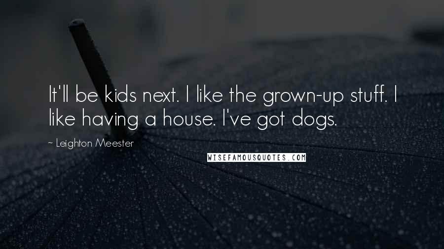 Leighton Meester Quotes: It'll be kids next. I like the grown-up stuff. I like having a house. I've got dogs.