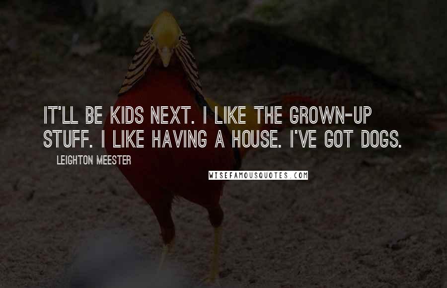 Leighton Meester Quotes: It'll be kids next. I like the grown-up stuff. I like having a house. I've got dogs.