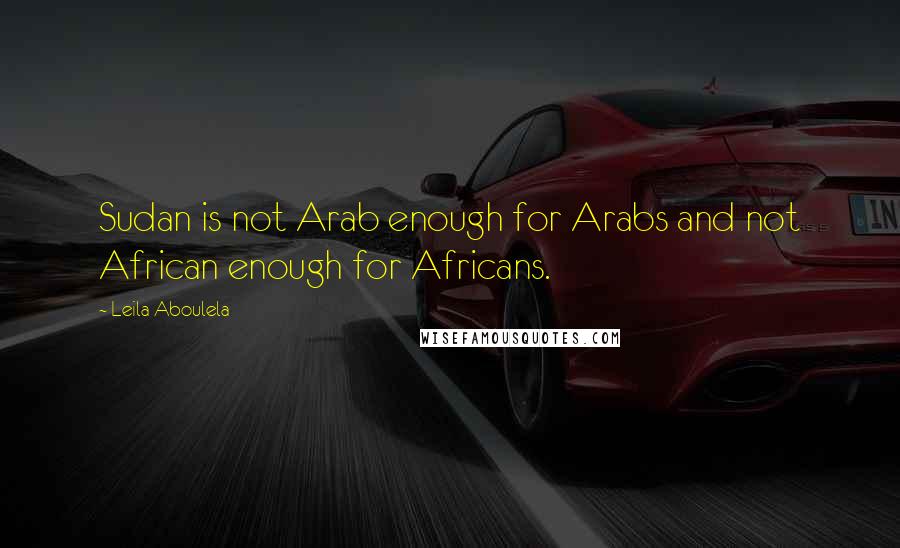 Leila Aboulela Quotes: Sudan is not Arab enough for Arabs and not African enough for Africans.