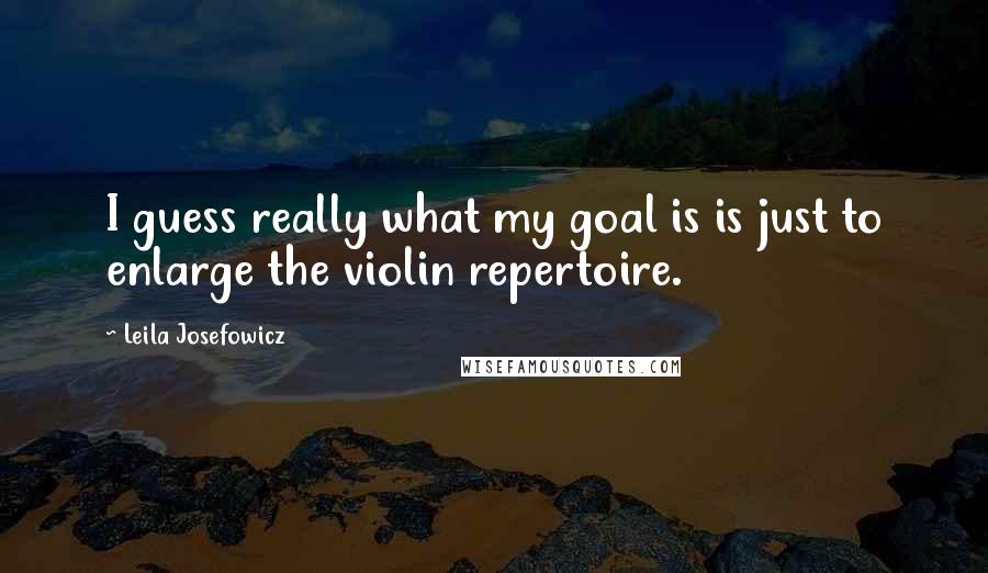 Leila Josefowicz Quotes: I guess really what my goal is is just to enlarge the violin repertoire.