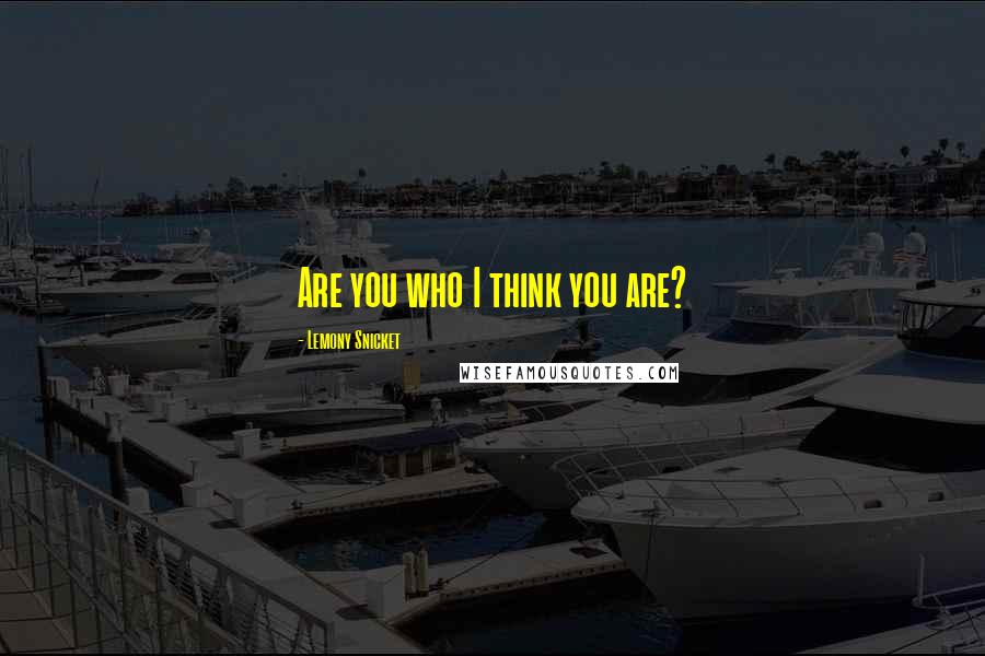 Lemony Snicket Quotes: Are you who I think you are?