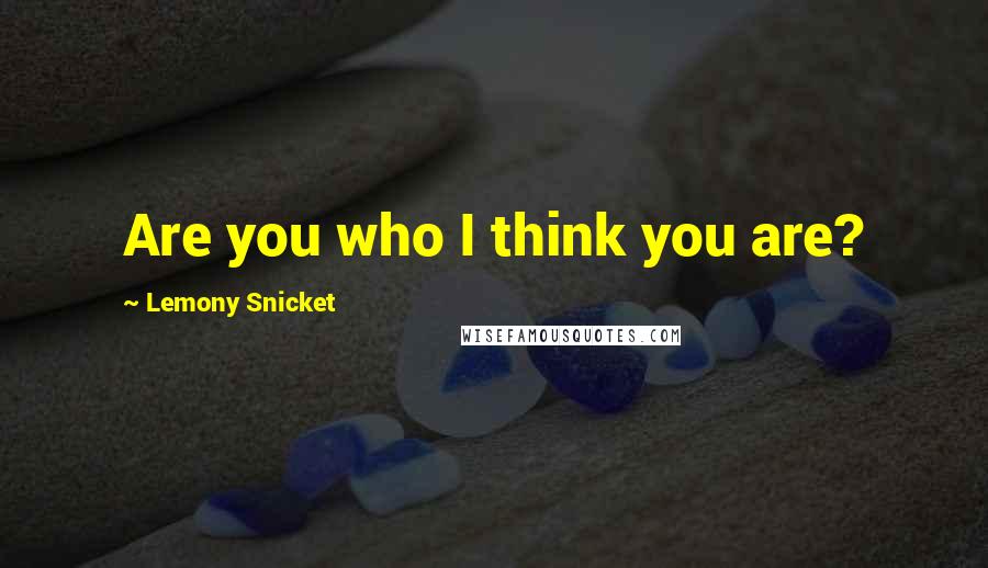 Lemony Snicket Quotes: Are you who I think you are?