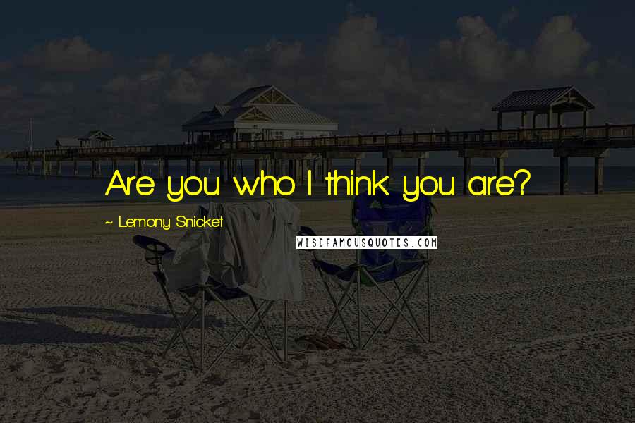 Lemony Snicket Quotes: Are you who I think you are?