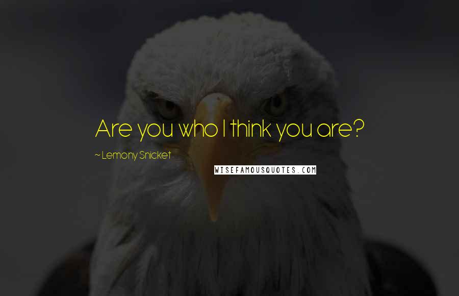 Lemony Snicket Quotes: Are you who I think you are?