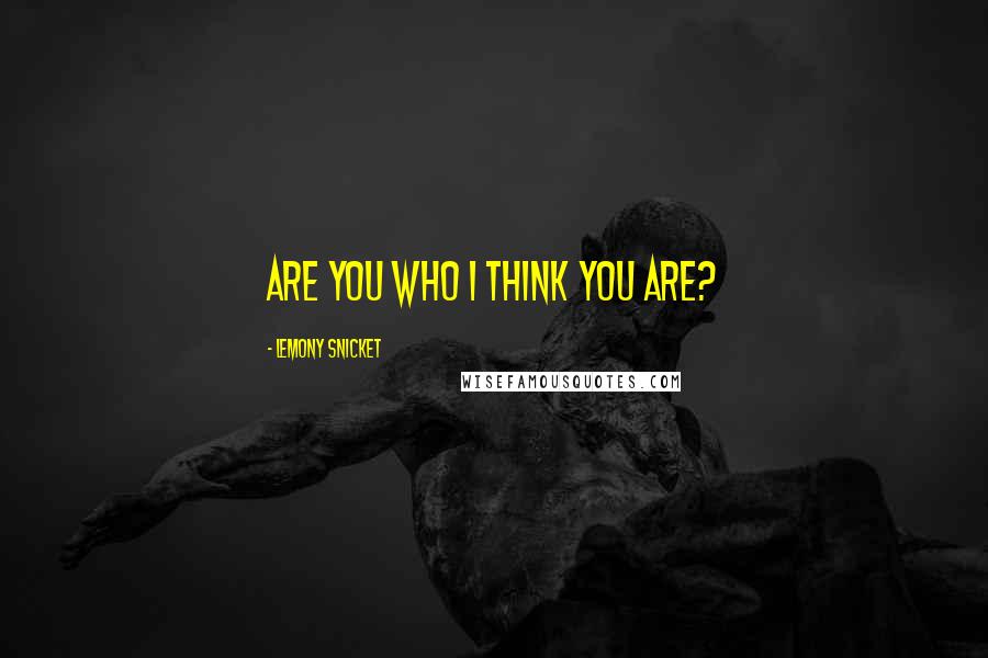 Lemony Snicket Quotes: Are you who I think you are?