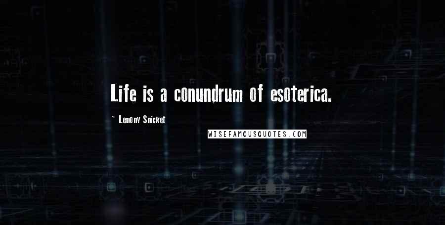 Lemony Snicket Quotes: Life is a conundrum of esoterica.