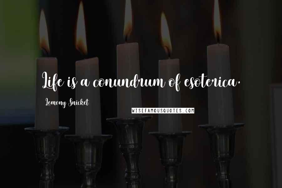 Lemony Snicket Quotes: Life is a conundrum of esoterica.