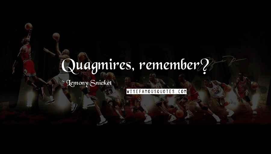Lemony Snicket Quotes: Quagmires, remember?