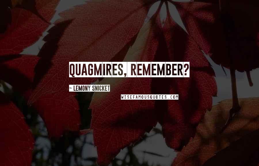 Lemony Snicket Quotes: Quagmires, remember?
