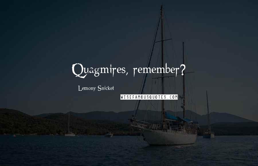 Lemony Snicket Quotes: Quagmires, remember?