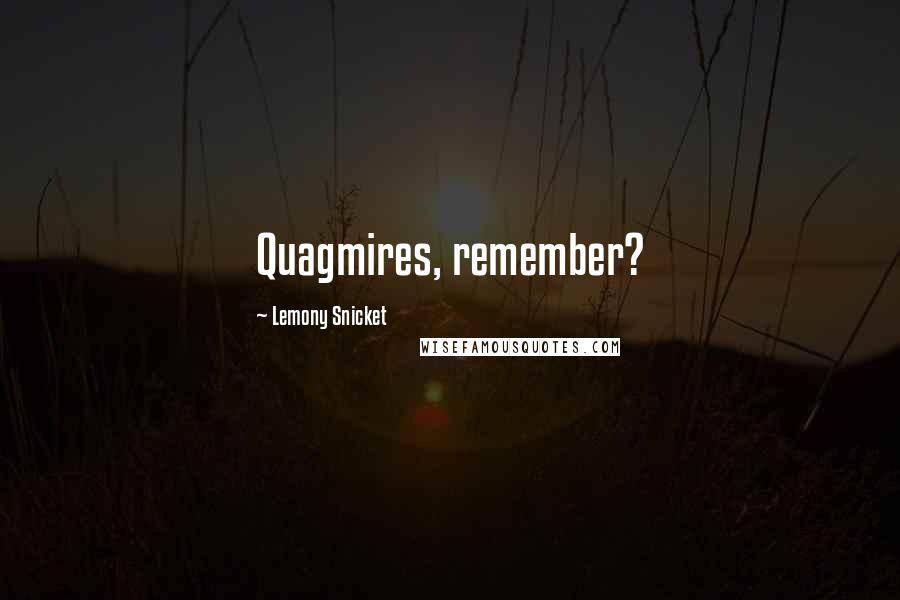 Lemony Snicket Quotes: Quagmires, remember?