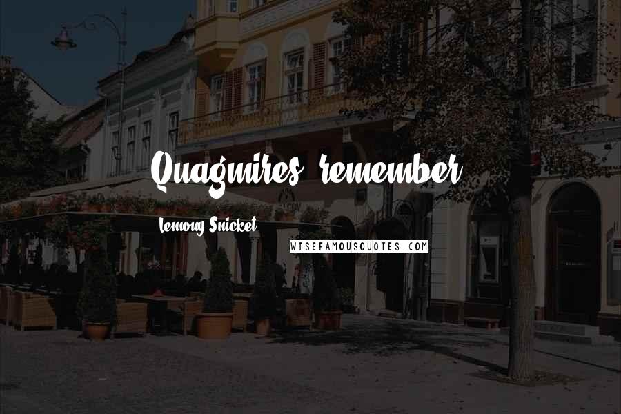 Lemony Snicket Quotes: Quagmires, remember?