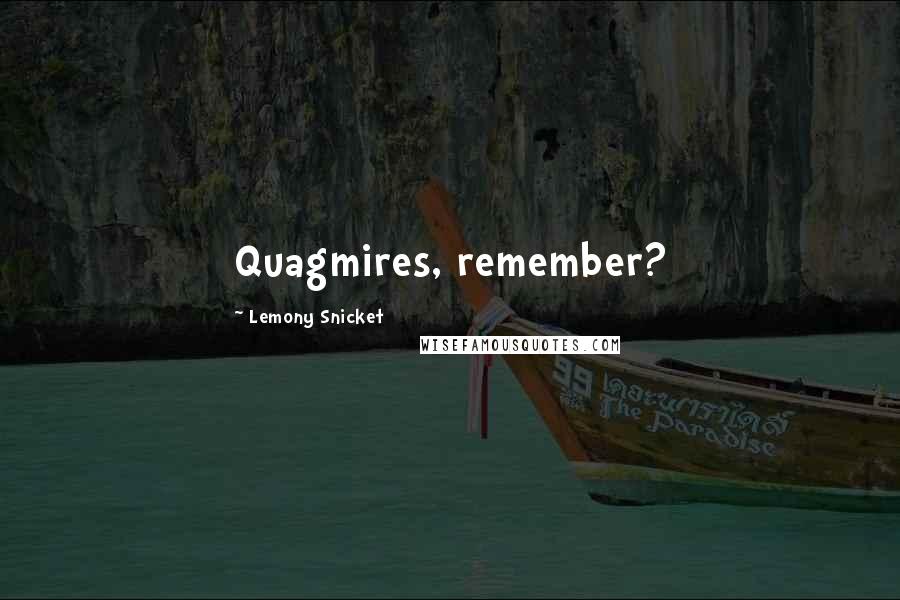 Lemony Snicket Quotes: Quagmires, remember?