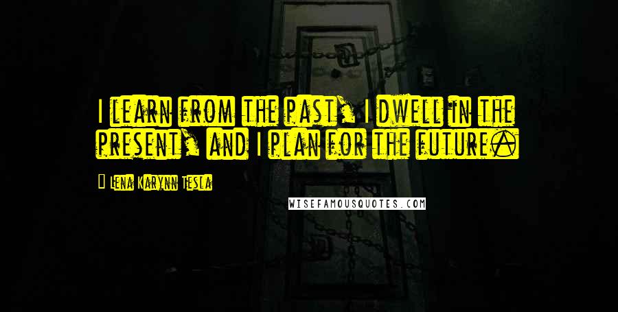 Lena Karynn Tesla Quotes: I learn from the past, I dwell in the present, and I plan for the future.