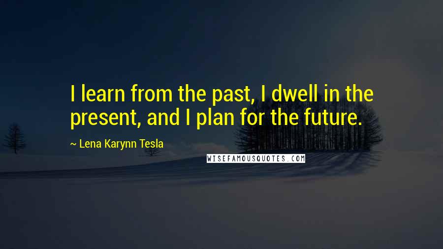 Lena Karynn Tesla Quotes: I learn from the past, I dwell in the present, and I plan for the future.