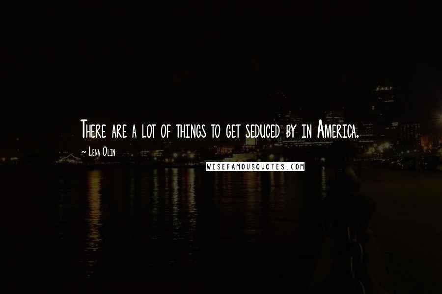 Lena Olin Quotes: There are a lot of things to get seduced by in America.