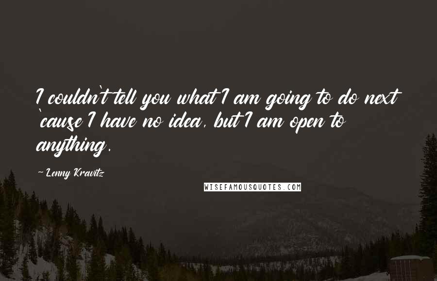 Lenny Kravitz Quotes: I couldn't tell you what I am going to do next 'cause I have no idea, but I am open to anything.