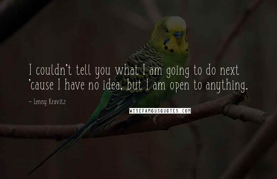 Lenny Kravitz Quotes: I couldn't tell you what I am going to do next 'cause I have no idea, but I am open to anything.