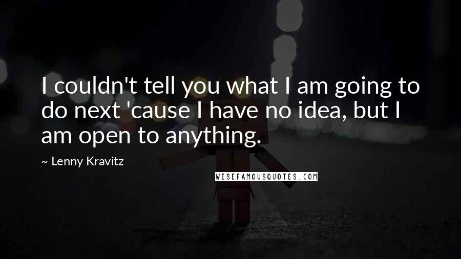 Lenny Kravitz Quotes: I couldn't tell you what I am going to do next 'cause I have no idea, but I am open to anything.