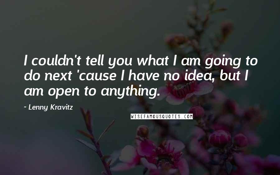 Lenny Kravitz Quotes: I couldn't tell you what I am going to do next 'cause I have no idea, but I am open to anything.