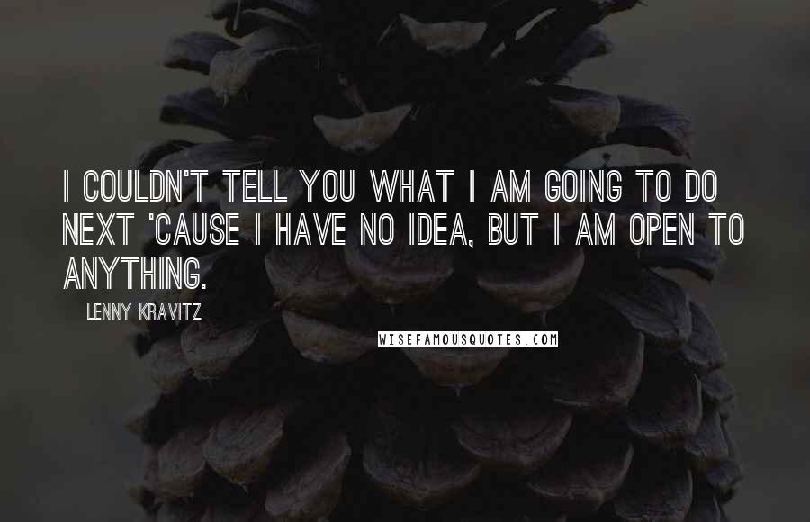 Lenny Kravitz Quotes: I couldn't tell you what I am going to do next 'cause I have no idea, but I am open to anything.