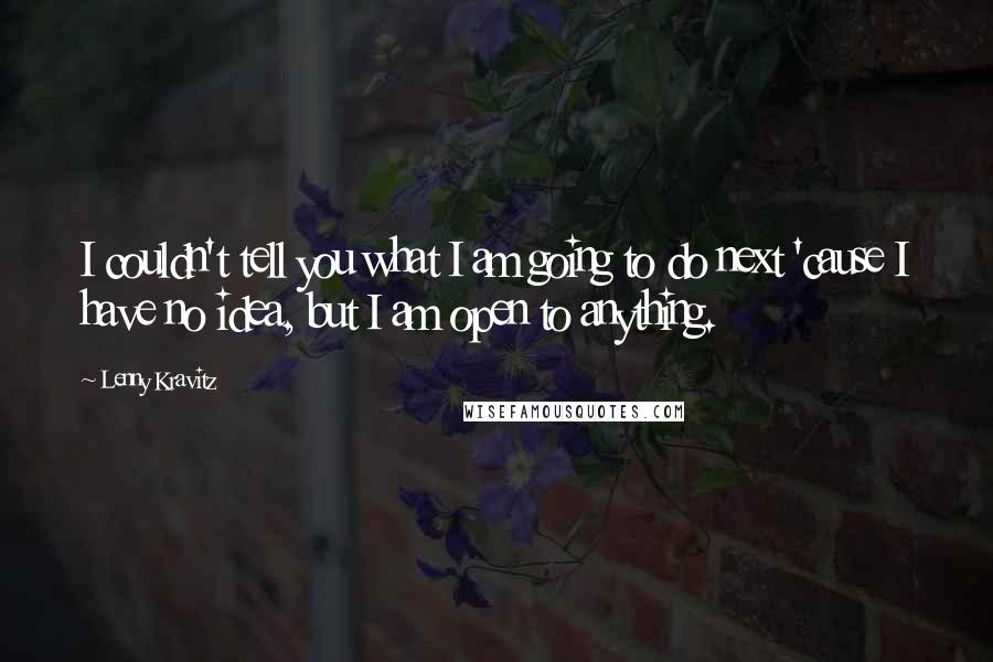 Lenny Kravitz Quotes: I couldn't tell you what I am going to do next 'cause I have no idea, but I am open to anything.