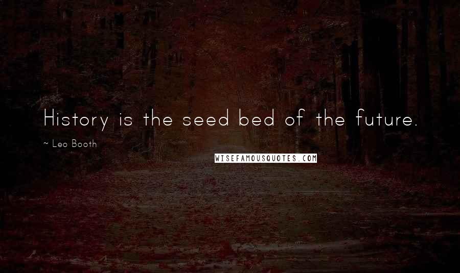 Leo Booth Quotes: History is the seed bed of the future.