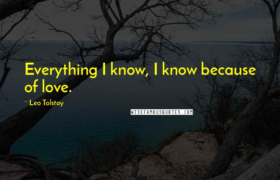Leo Tolstoy Quotes: Everything I know, I know because of love.