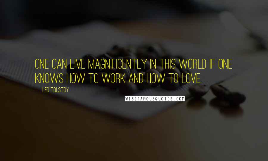 Leo Tolstoy Quotes: One can live magnificently in this world if one knows how to work and how to love.