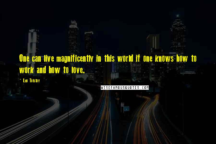 Leo Tolstoy Quotes: One can live magnificently in this world if one knows how to work and how to love.