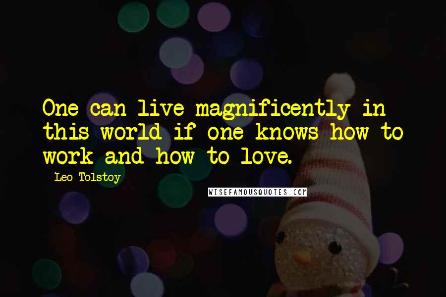 Leo Tolstoy Quotes: One can live magnificently in this world if one knows how to work and how to love.