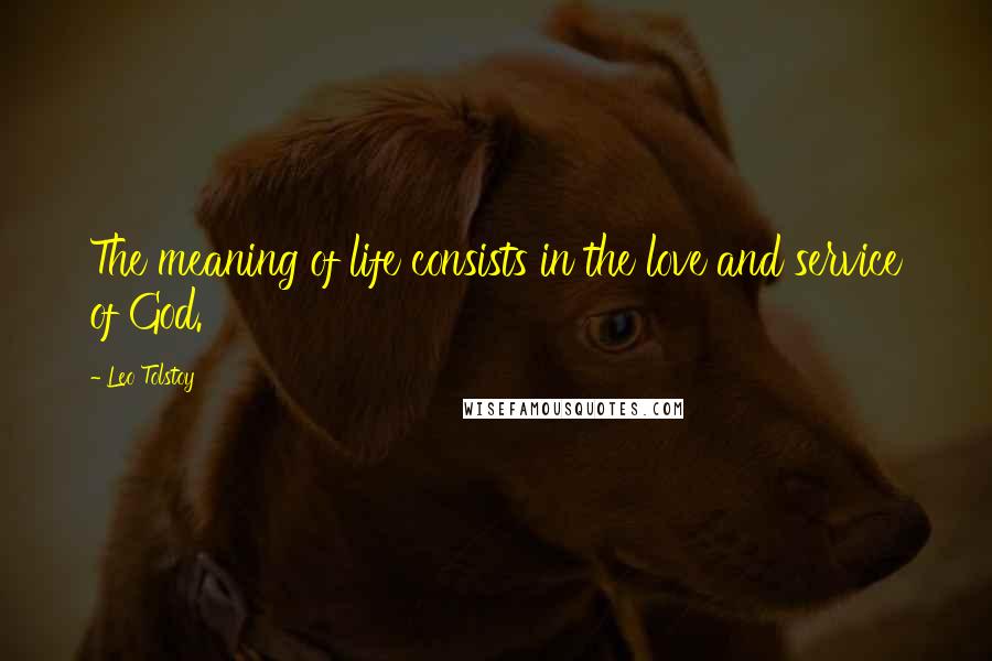 Leo Tolstoy Quotes: The meaning of life consists in the love and service of God.