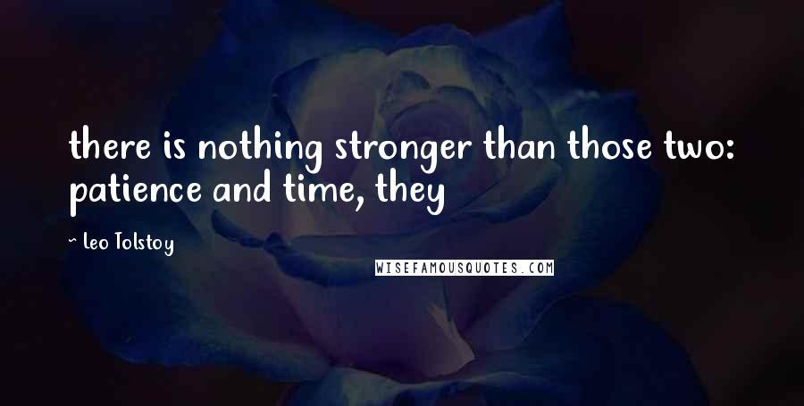 Leo Tolstoy Quotes: there is nothing stronger than those two: patience and time, they